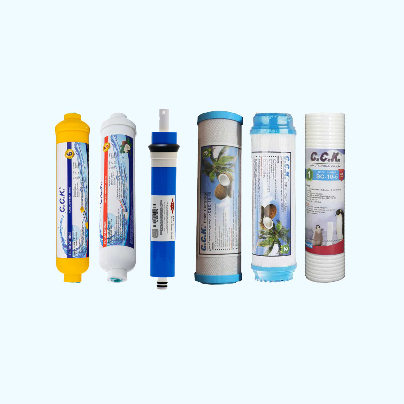 پک کامل فیلتر دستگاه تصفیه آب خانگی C.C.K (بسته 6 عددی)